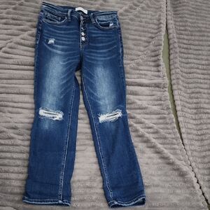 Classic Blue Distressed Women's Skinny Jeans
